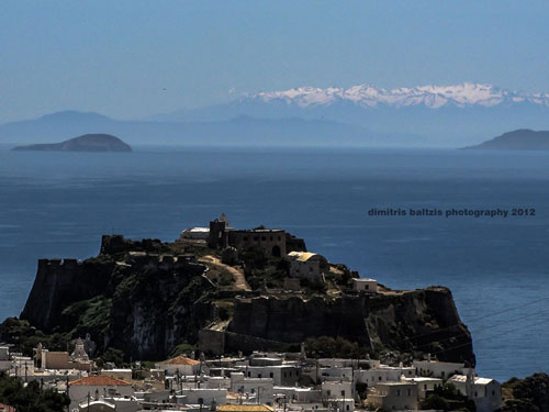 Fortress of Chora and Psiloreitis mountain in Crete